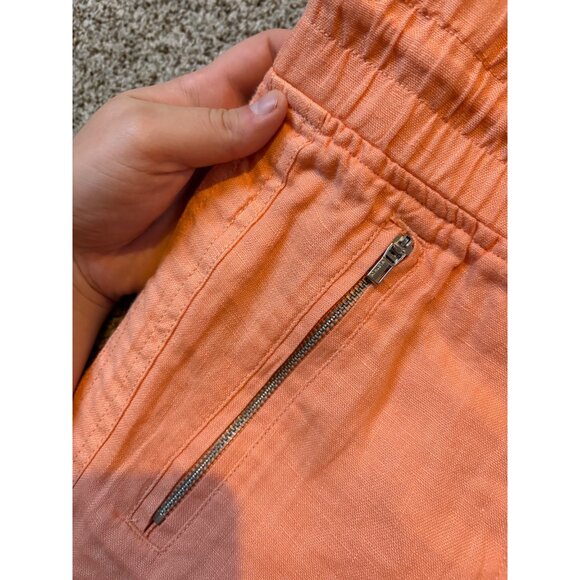 NEW Athleta Cabo 100% Linen Joggers High-Rise Pull-On Cactus Peach Pant 12 Tall - Picture 7 of 12